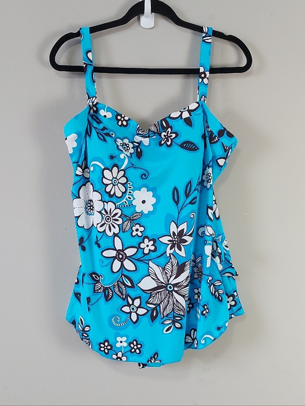 Maxine Of Hollywood Floral One Piece Skirt Bathing Suit Plus Size 22 W Swimsuit